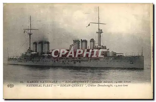 Cartes postales Bateau de Guerre Edgar Quinet Croiseur Cuirasse