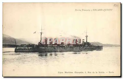 Cartes postales Bateau de Guerre Edgard Quinet