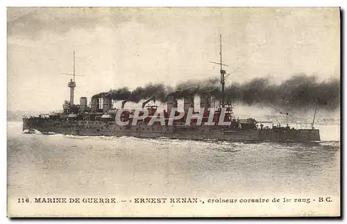 Cartes postales Bateau de Guerre Ernest Renan Croiseur Corsaire de 1er rang
