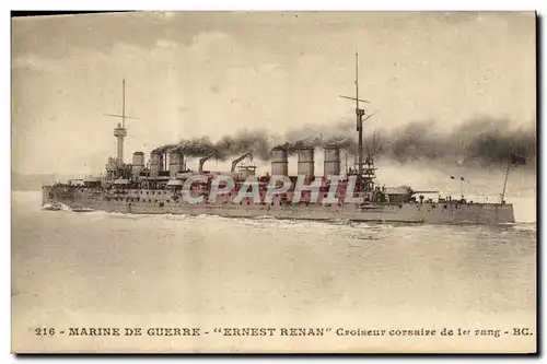 Cartes postales Bateau de Guerre Ernest Renan Croiseur Corsaire de 1er rang