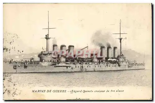 Cartes postales Bateau de guerre Edgar Quinet Croiseur de 1ere classe