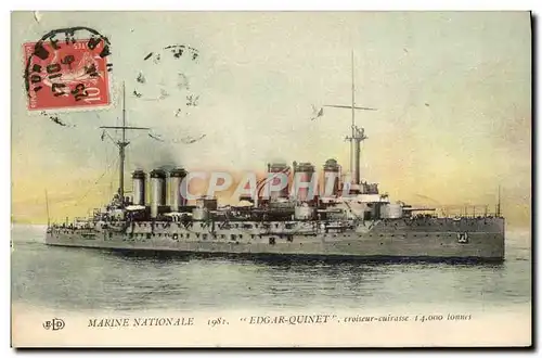 Cartes postales Bateau de guerre Edgar Quinet Croiseur Cuirasse