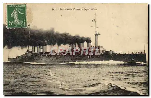 Cartes postales Bateau de guerre Le cuirasse d'escadre Edgar Quinet