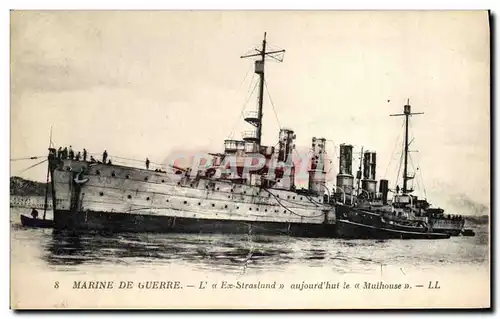 Cartes postales Bateau de guerre L'Ex Straslund aujourd'hui Le Mulhouse