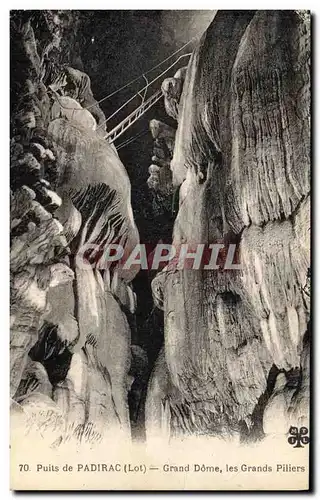 Cartes postales Grotte Grottes Puits de Padirac Grand Dome Les Grands piliers