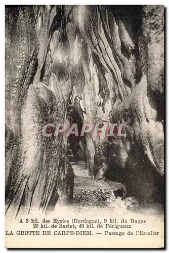 Cartes postales Grotte de Carpe Diem Les Eyzies Dordogne Passage de l'escalier Grottes