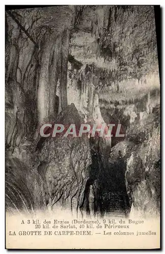 Cartes postales Grotte de Carpe Diem Les Eyzies Dordogne Les colonnes jumelles Grottes