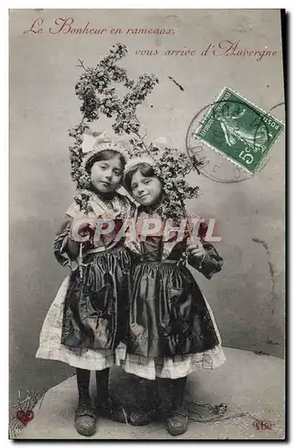 Cartes postales Folklore Auvergne Enfants