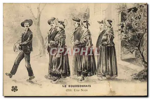 Cartes postales Folklore Le Bourbonnais Une noce Mariage