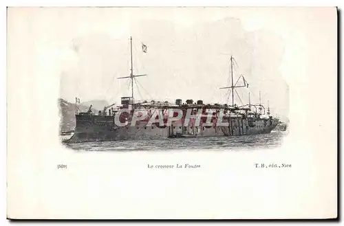 Cartes postales Bateau de Guerre Le croiseur La Foudre