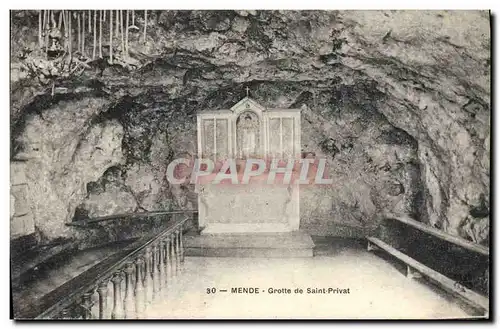 Cartes postales Grotte Grottes Mende Grotte de Saint Privat