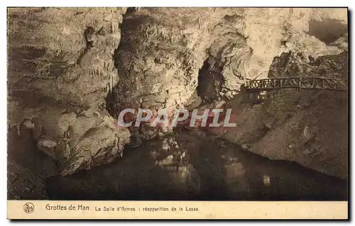 Cartes postales Grotte Grottes de Han La salle d'armes reapparition de la Lesse