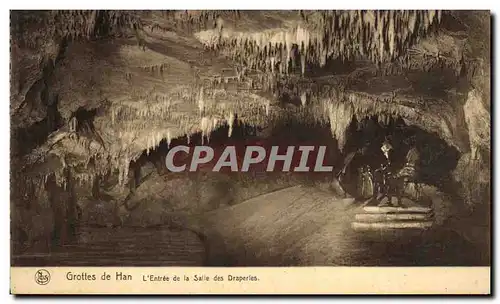 Cartes postales Grotte Grottes de Han L'entree de la salle des draperies