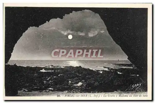 Cartes postales Grotte Grottes Piriac sur Mer La grotte a Madame au clair de lune