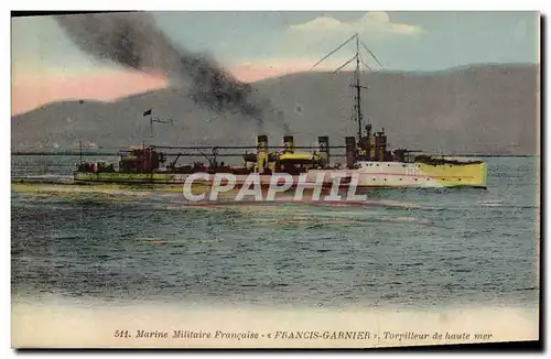 Cartes postales Bateau de guerre Francis Garnier Torpilleur de haute mer