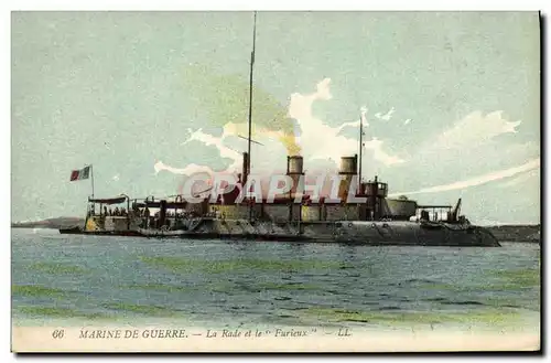 Cartes postales Bateau de guerre La Rade et le Furieux