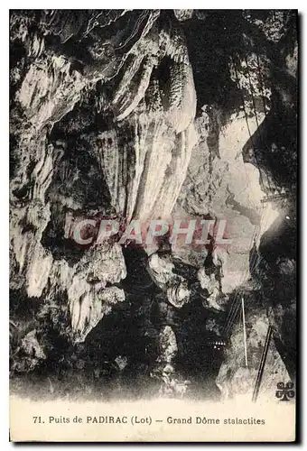 Cartes postales Grotte Grottes Puits de Padirac Grand dome stalactites