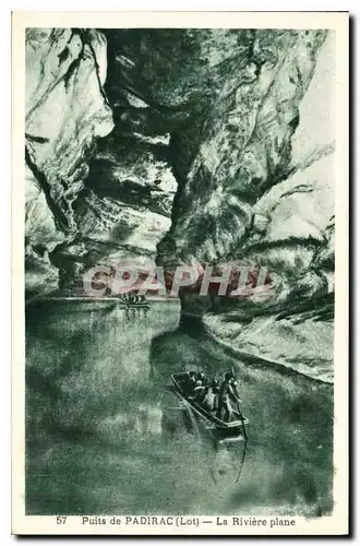 Cartes postales Grotte Grottes Puits de Padirac La riviere plane