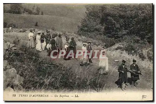 Cartes postales Folklore Auvergne Un bapteme