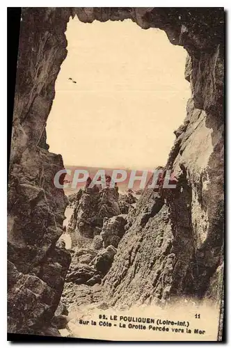 Cartes postales Grotte percee vers la mer Le Pouliguen Grottes