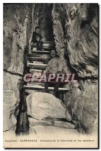 Cartes postales Dauphine Sassenage descente de la cheminee et les escaliers