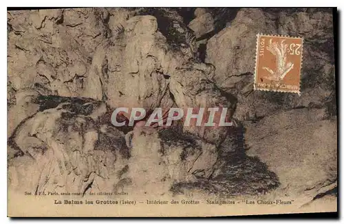 Cartes postales La Balme les Grottes interieur des grottes Stalagmites les Choux Fleurs