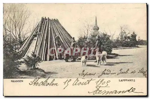 Cartes postales Skansen Lappfamilj