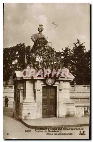 Cartes postales Strasbourg a Statue and Concorde Place Paris Statue de Strasbourg Place de la Concorde