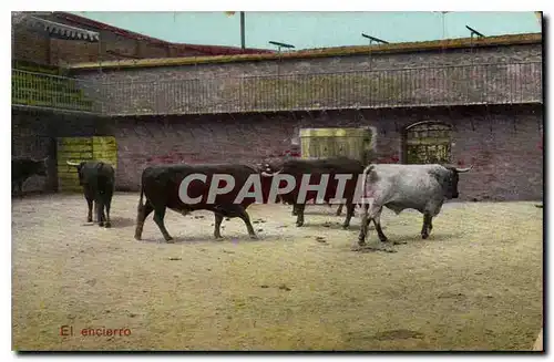 Cartes postales moderne El encierro Taureau Corrida