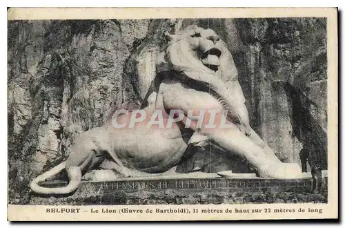 Cartes postales Belfort Le Lion Oeuvre de Bartholdi