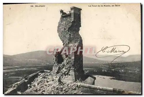 Cartes postales Belfort La Tour de la Miotte en 1870