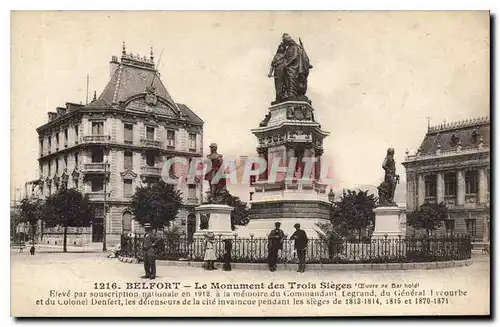 Cartes postales Belfort Le Monument des Trois Sieges