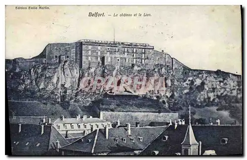 Cartes postales Belfort Le Chateau et le Lion