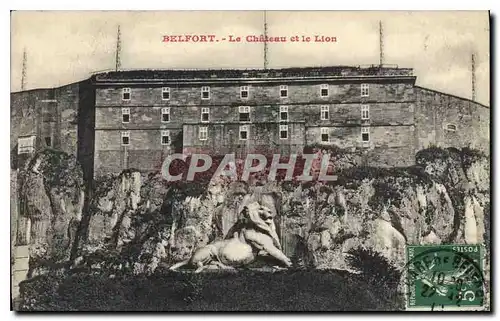 Cartes postales Belfort Le Chateau et le Lion