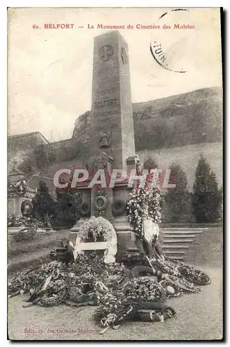 Cartes postales Belfort Le Monument du Cimetiere des Mobiles