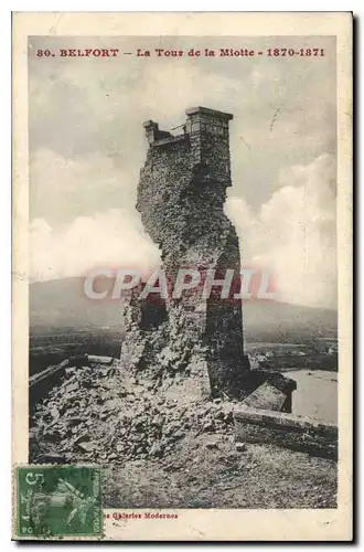 Cartes postales Belfort La Tour de la Miotte 1870 1871