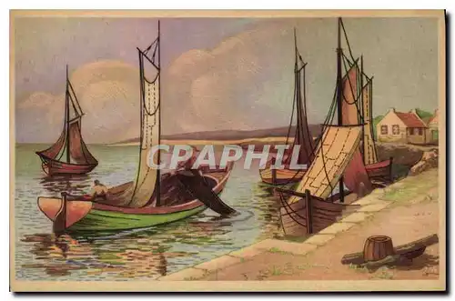 Cartes postales Fantaisie Bateau de peche