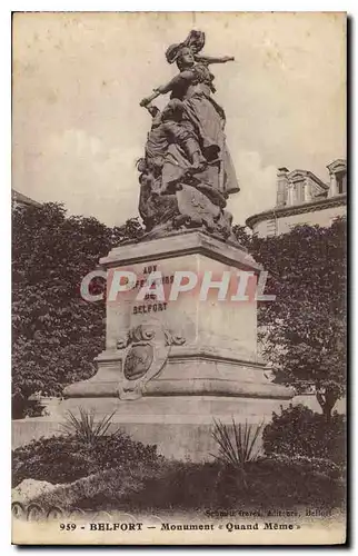 Cartes postales Belfort Monument Quand meme