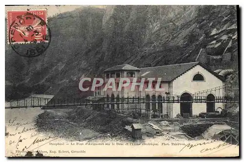 Cartes postales Dauphine le pont d'Avignonet sur le Drac et l'Usine electrique