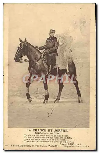 Cartes postales La France et Joffre Confiance st Serenite Militaria