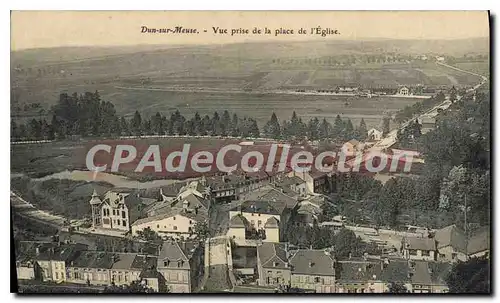 Cartes postales Dun sur Meuse Vue prise de la place de l'Eglise
