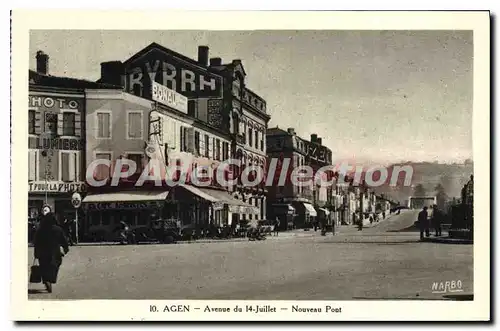 Cartes postales Agen Avenue Du 14 juillet Nouveau Pont