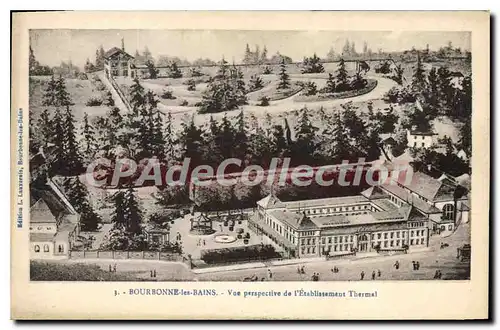 Cartes postales BOURBONNE Les Bains Vue Perspective De I'Etablissement Thermal