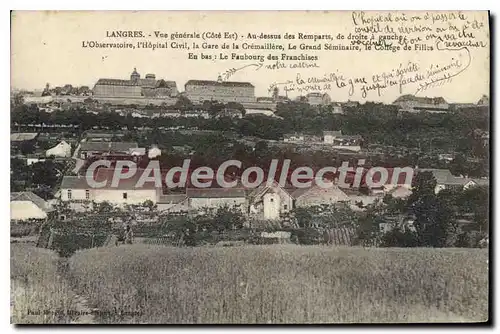 Cartes postales Langres Vue Generale Au Dessus Des Remparts