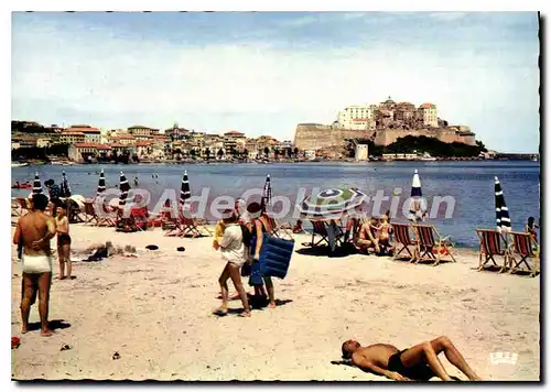 Cartes postales moderne Calvi La Plage Devant La Citadelle