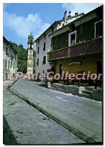 Cartes postales moderne Charmes Et Couleurs De La Corse La Porta Le Cours Et Le Clocher Samartini