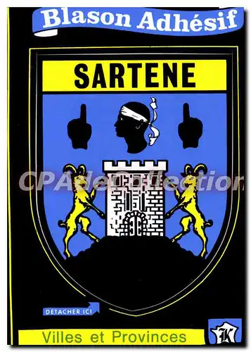 Cartes postales moderne Sartene Blason Adhesif Villes Et Provinces