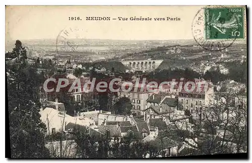 Cartes postales Meudon Vue generale vers Paris