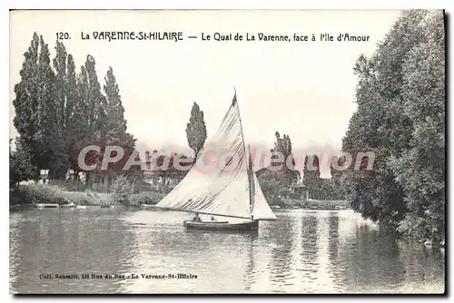 Cartes postales La Varenne St Hilarie Le Quai de la Varenne face a l'ile d'amour