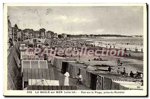 Cartes postales La Baule sur Mer Loire Inf Vue sur la Plage prise du Remblai